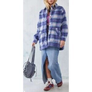 Wrangler Oversized Western Faux Fur SHACKET Jacket Western Boho Medium New